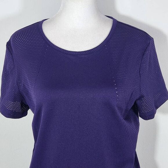Under Armour Purple Activewear Top Size Medium UA Purple Fitted Athletic Tee - Picture 2 of 9
